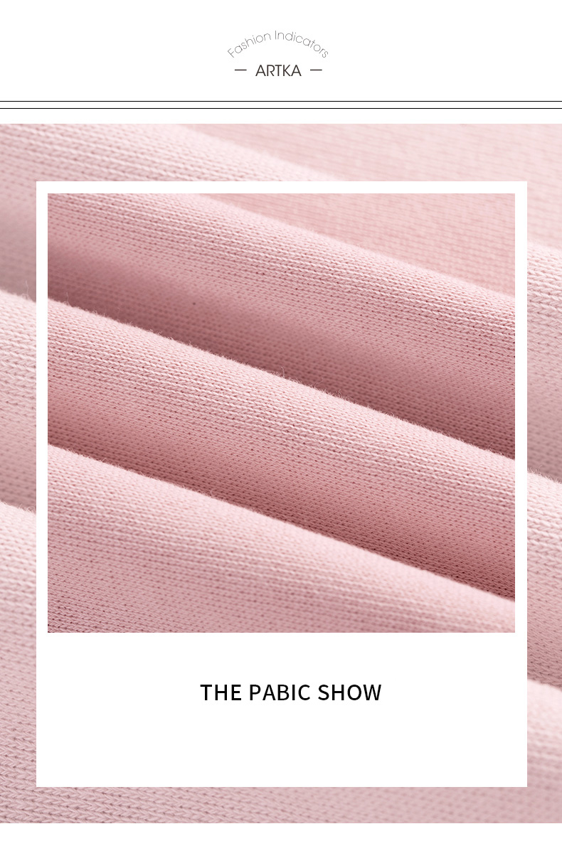 ARTKA 2021 Spring New Women Dress Fashion Casual Letter Print Sweatshirt Dress O-Neck Loose Adjustable Waist Pink Dress ZA25215C