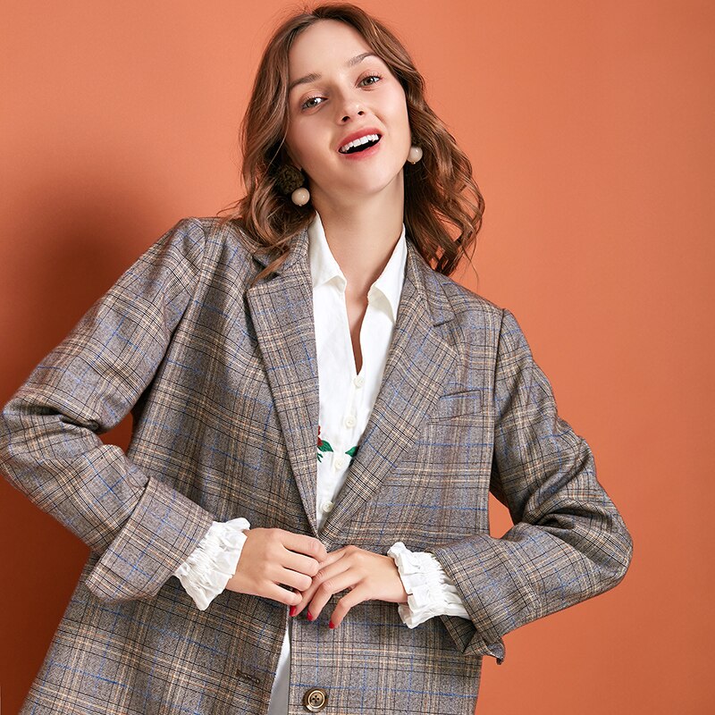 ARTKA 2020 Spring New Women Suits Vintage Plaid Single Breasted Blazer Set Blazers Jacket With Pleated Skirts Women WA10291Q
