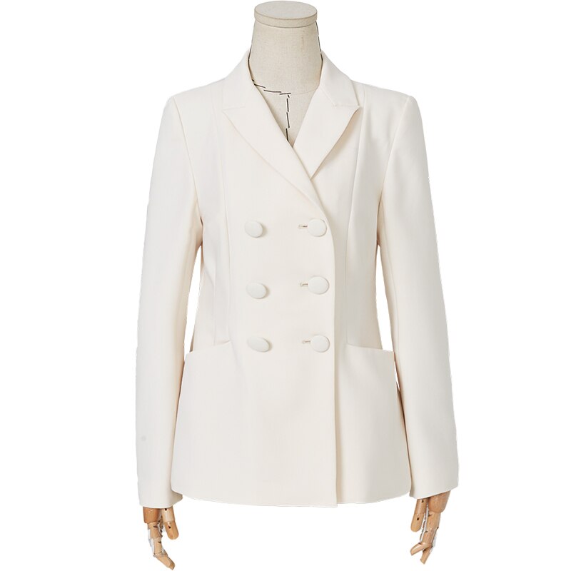 ARTKA 2020 Autumn New Women Blazers Fashion Elegant OL Style  Blazer Jacket Coat Casual Double-breasted White Blazer WA25006Q