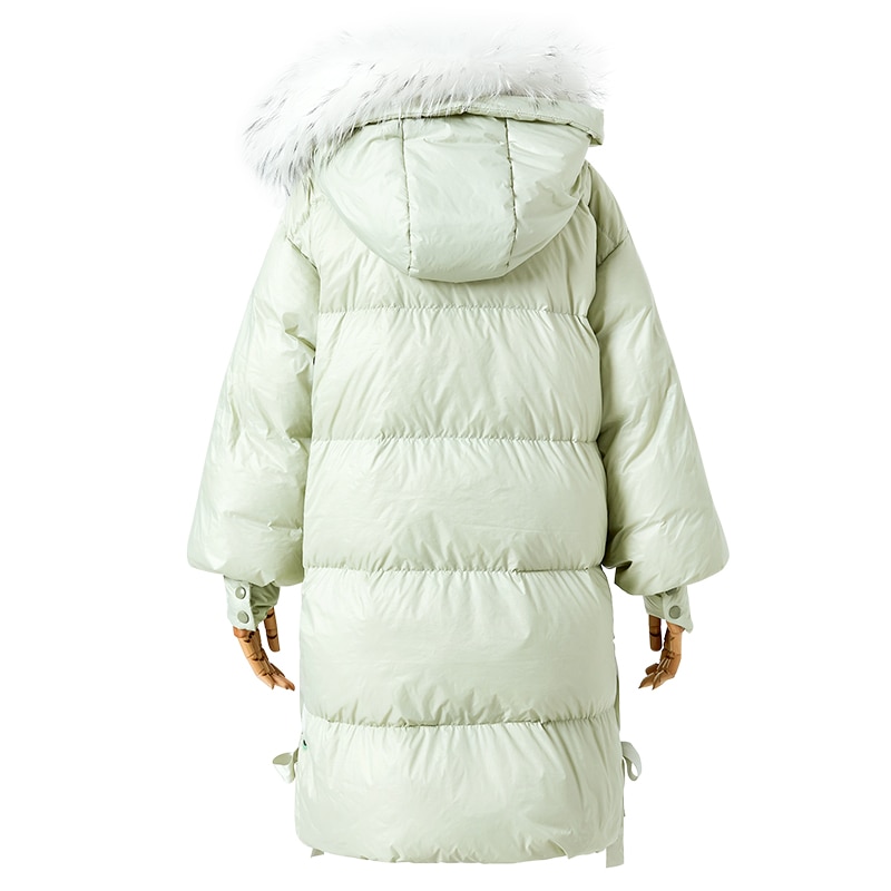ARTKA 2019 Winter New Women Down Coat 90% White Duck Down Warm Outwear Raccoon Fur Detachable Hooded Long Down Coat ZK15085D