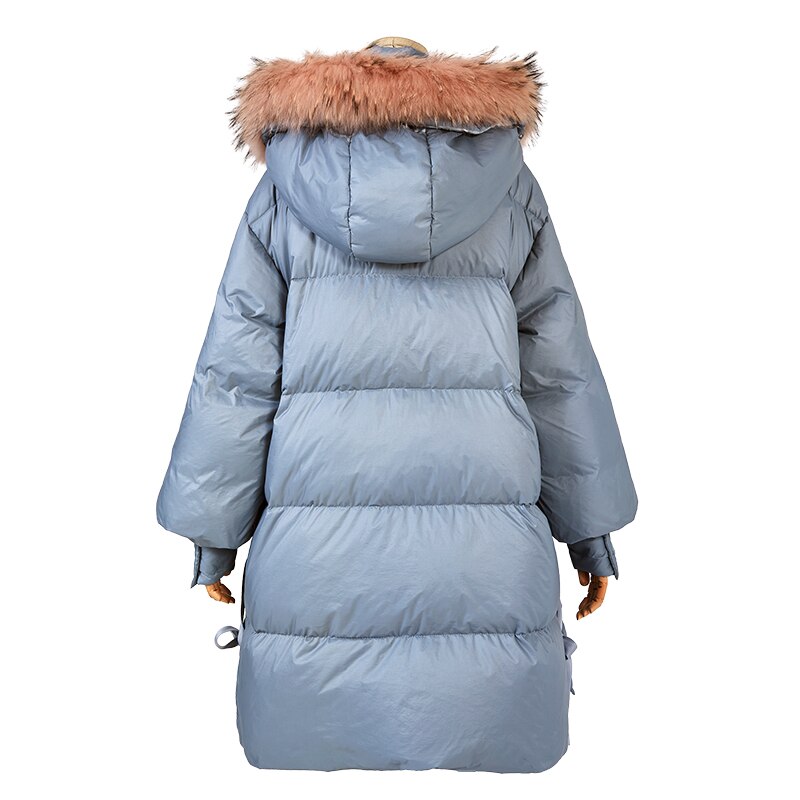 ARTKA 2019 Winter New Women Down Coat 90% White Duck Down Warm Outwear Raccoon Fur Detachable Hooded Long Down Coat ZK15085D