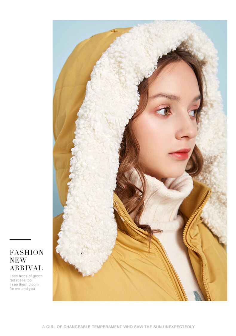 ARTKA 2020 Winter New Women Down Coats Fashion Casual 90% White Duck Down Coat Thicken Warm Lambswool Hooded Long Parka ZK10394D