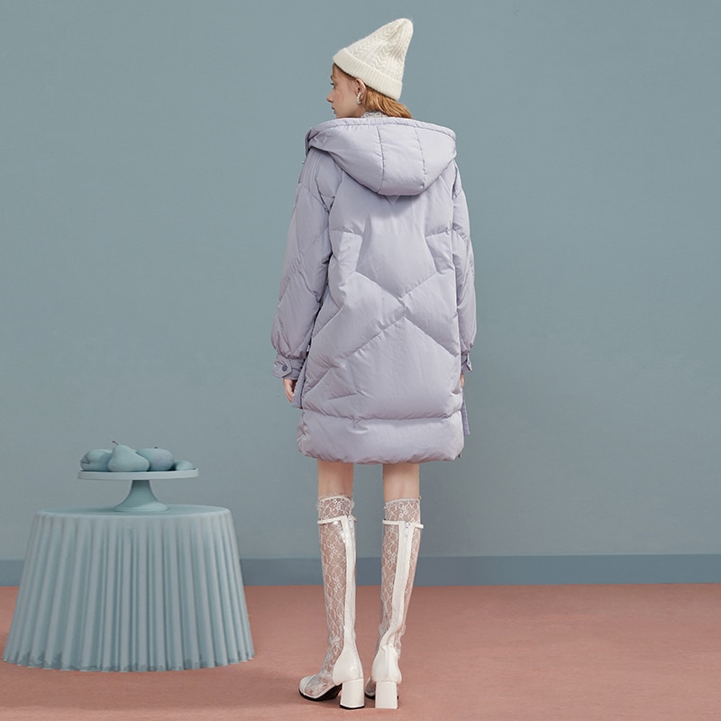 ARTKA 2020 Winter New Women Down Jacket Fashion Casual 90% White Duck Down Coat Loose Hooded Warm Long Outerwear ZK20300D