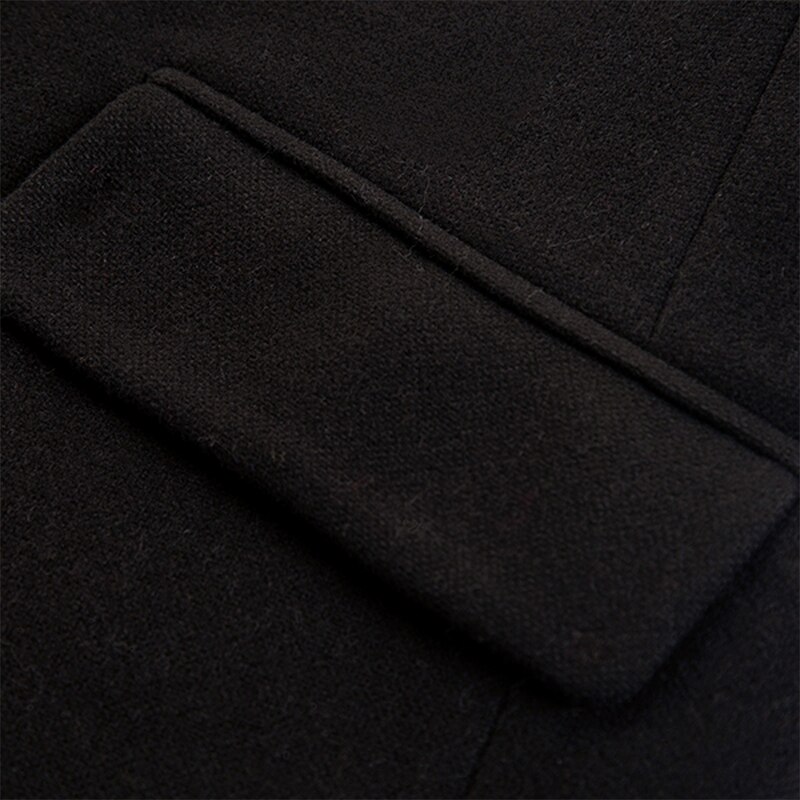 ARTKA 2020 Winter New Women Woolen Coat Fashion Double-breasted Black Woolen Coat Long Loose Thicken Woolen Outerwear FA22006D