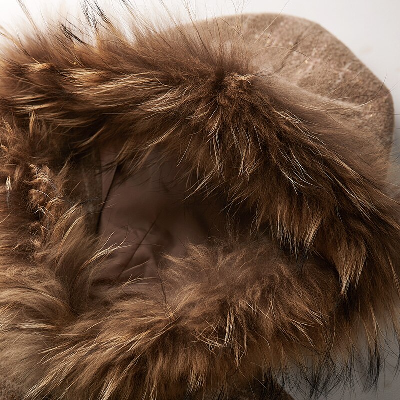 ARTKA 2019 Winter New Women Woolen Coat Retro Plaid Raccoon Fur Hooded Woolen Outwear Detachable Fur Cloak Woolen Coats WA10299D